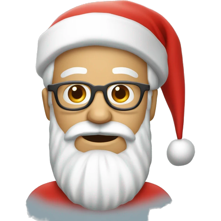 père Noël avec cadeau est costume rouge et barbe blanche emoji