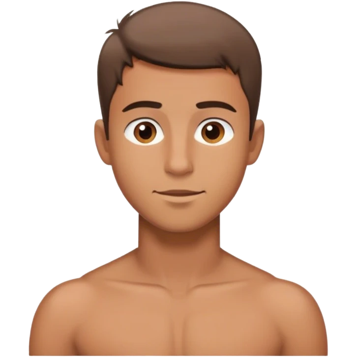Brown Shirtless guy with short hair  emoji
