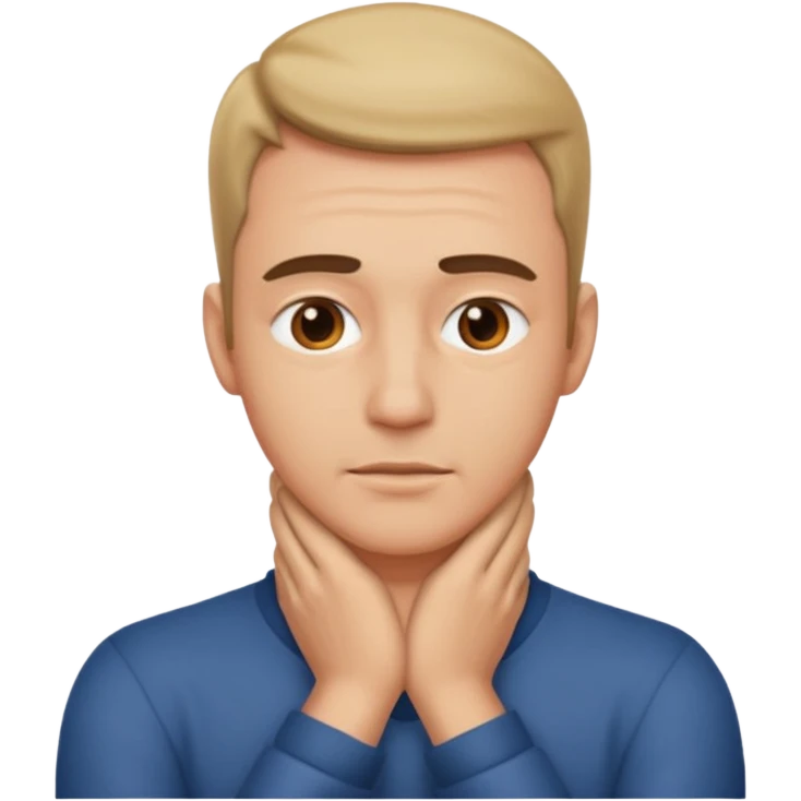 man with hands on neck emoji