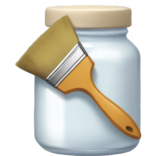 A jar of paint and a brush nearby emoji