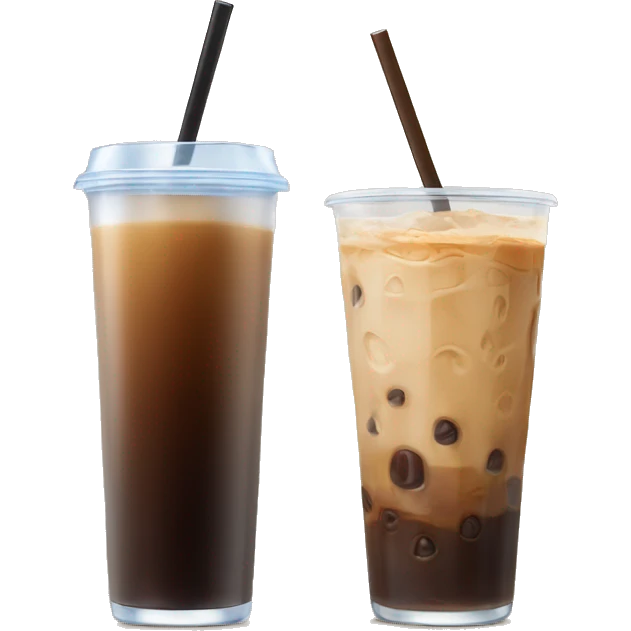 Iced coffee with some espresso in end of glass emoji