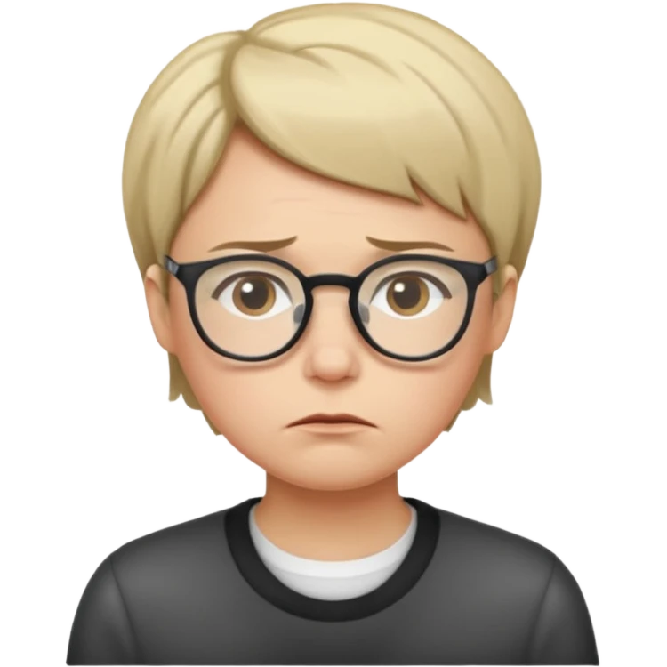 FROWN EXPRESSION WITH GLASSES emoji