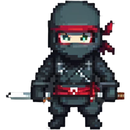 a pixel art ninja character emoji