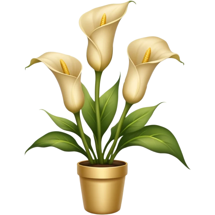 Beige satin Calla plant emoji