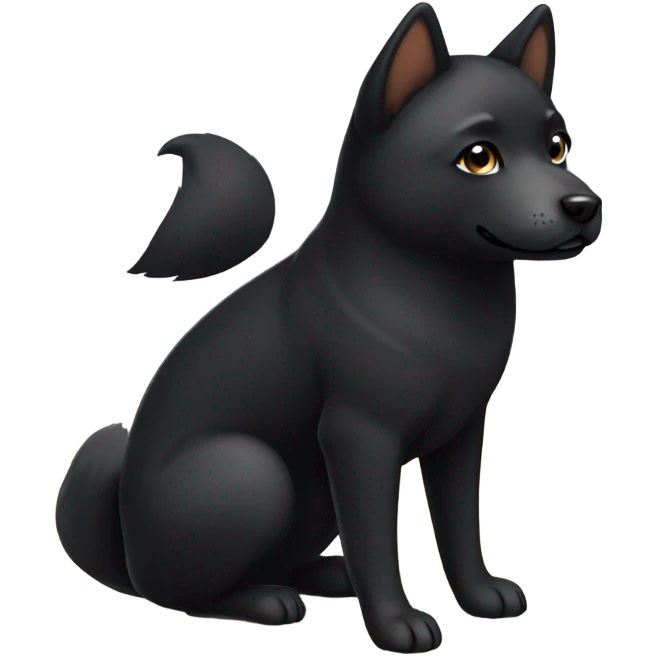 realistic black shiba inu indoors emoji