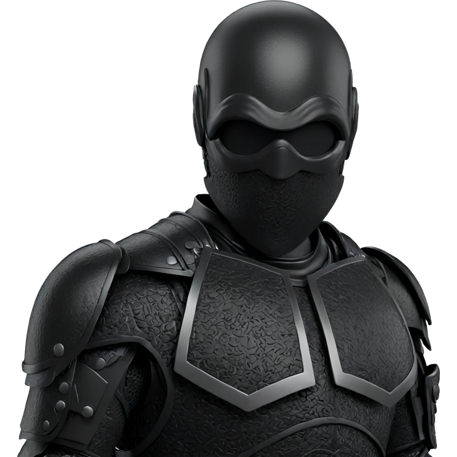 monochrome warrior in armor emoji