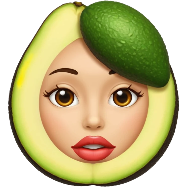 Aguacat con labios grandes  emoji