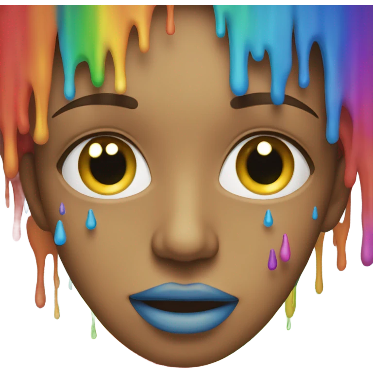 Face crying rainbow tears emoji