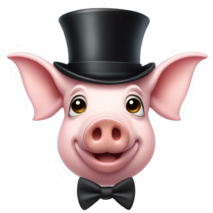 pig with a monocle and top hat emoji