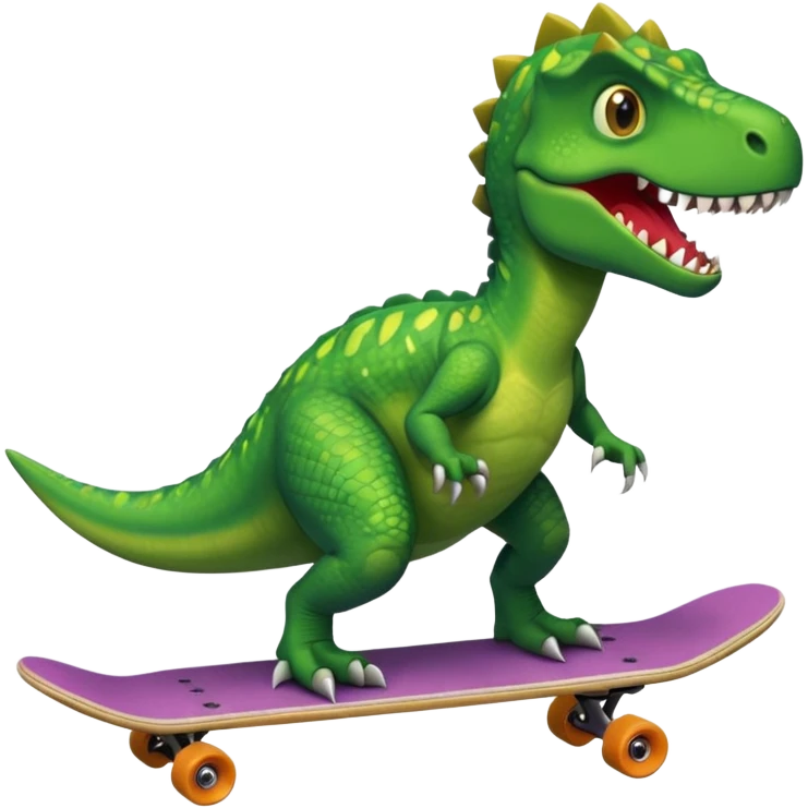 Dinosaur on a skateboard emoji