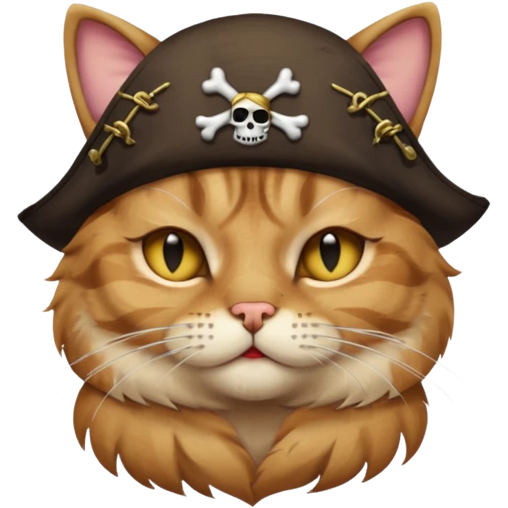 pirate cat with one closed eye with eye patch emoji