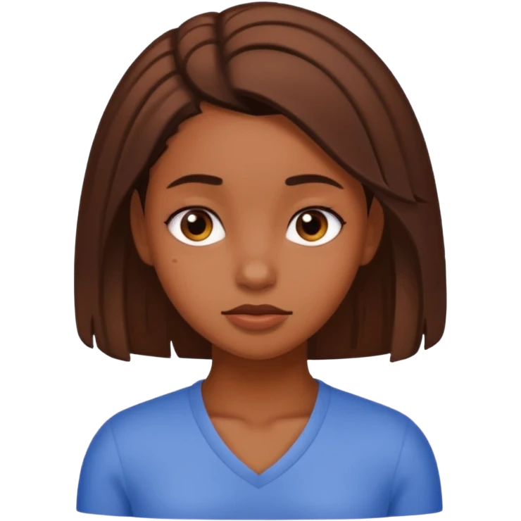 uncomfortable beautiful brown skin girl with itchy scalp emoji