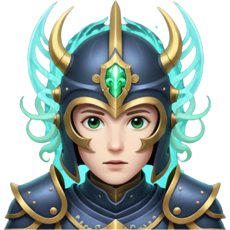 mystic knight with full face helmet and has he has eldricth powers emoji