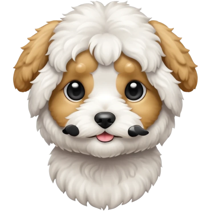 Maltipoo dog longer ears and black eyes emoji