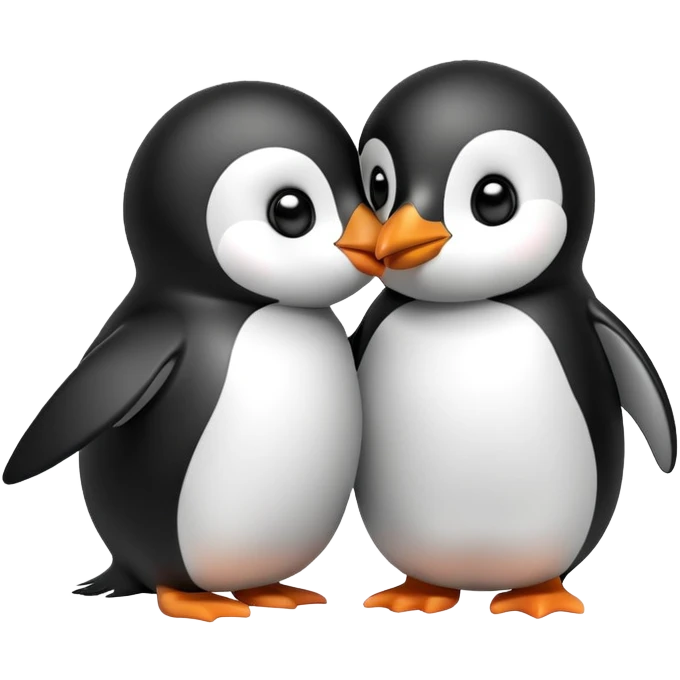Cute penguin giving a kiss to you  emoji