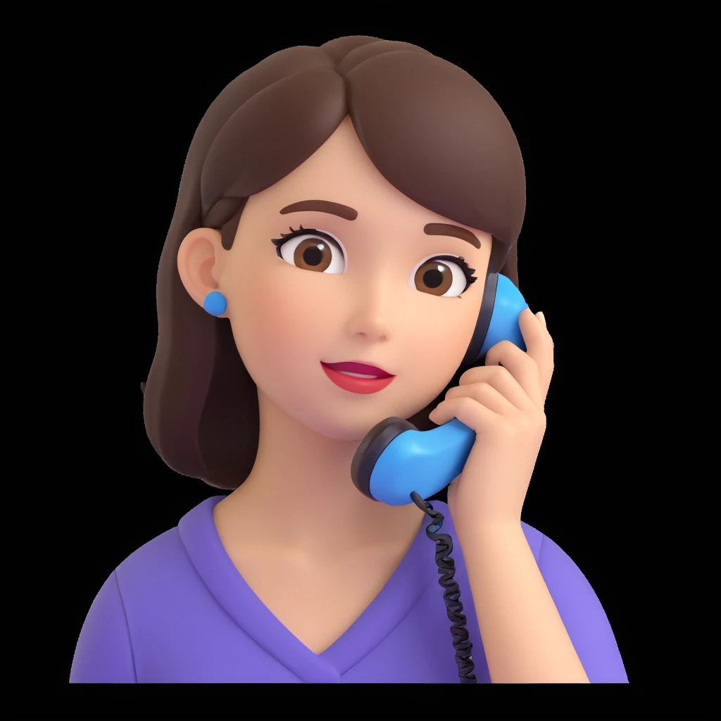 girl talking on phone, close up pose emoji