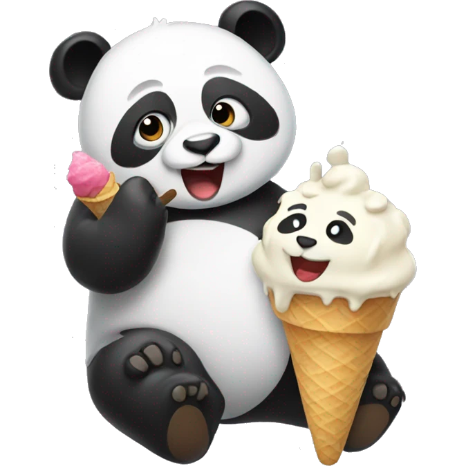 Panda eating ice cream emoji