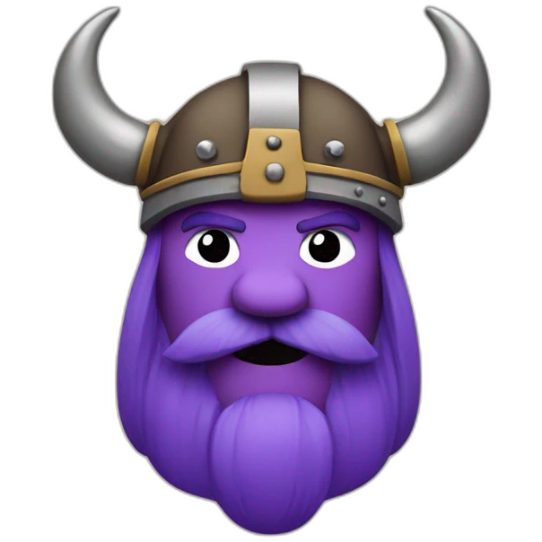 Purple and mustach Viking head emoji