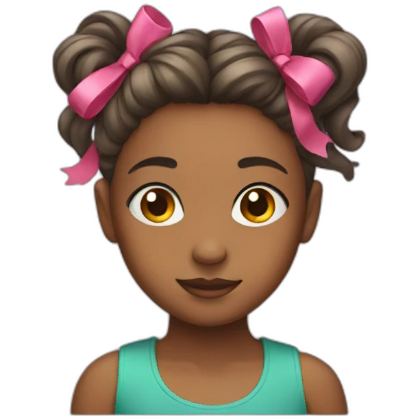 A girl with a ribbon on her hair emoji