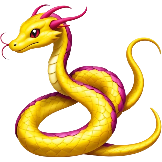 Colorful Seviper-Dragonair-hybrid, full body, emoji