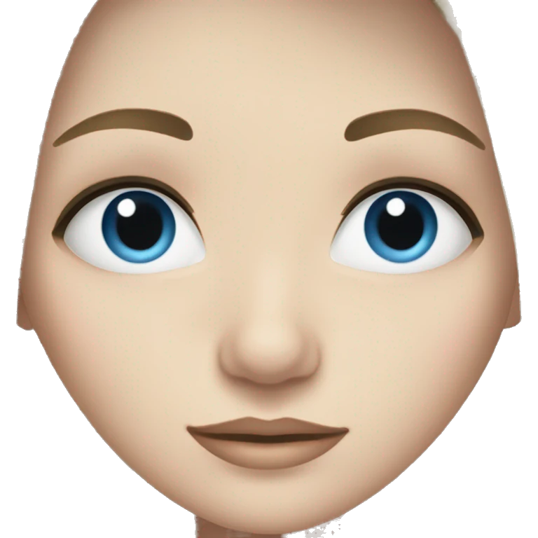 A girl with fair skin, blue eyes, long black hair emoji