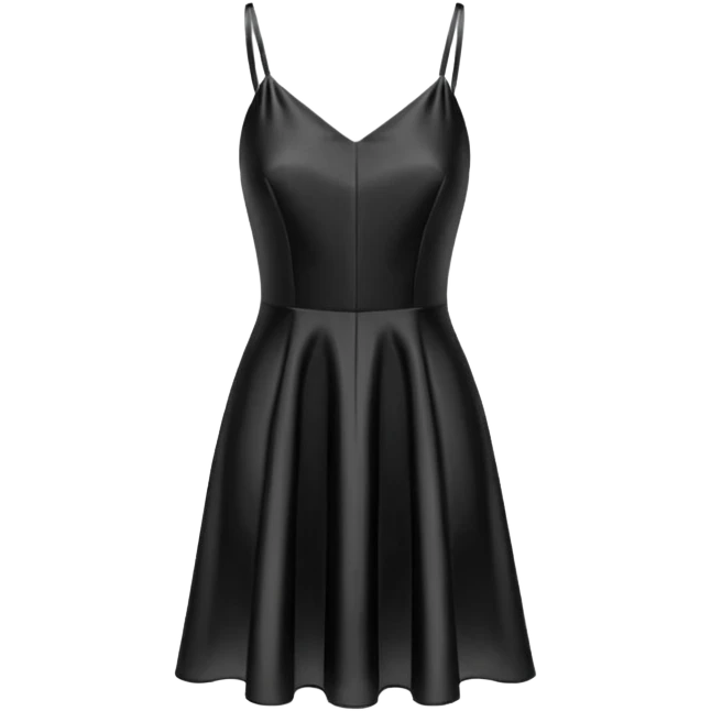 Strappy short black dress made of silk on a headless mannequin  emoji