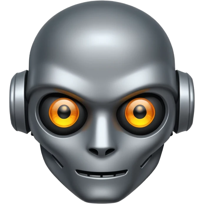 evil robot. Only its head. Low details emoji