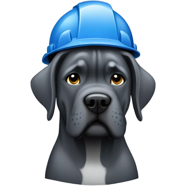 A blue-colored Cane Corso as a construction worker. emoji