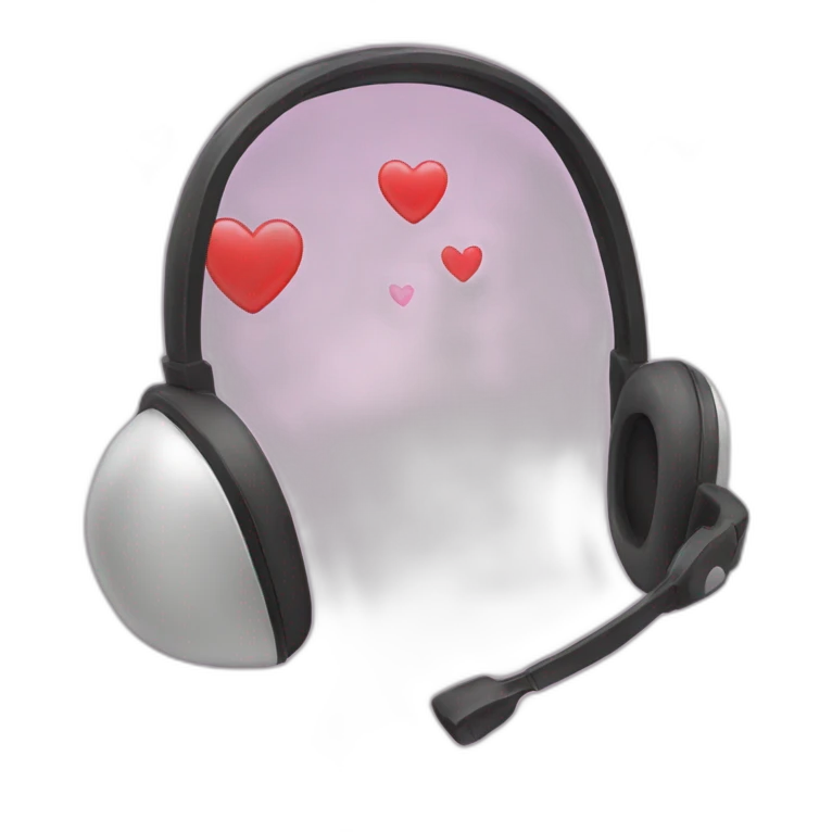 Headset + Heart emoji