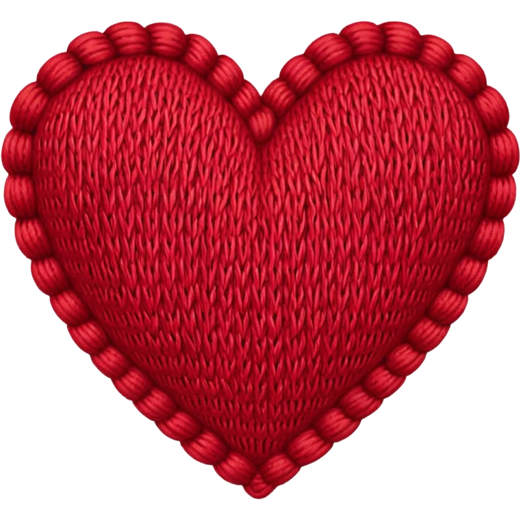 Vintage style, Knitted textured heart  emoji