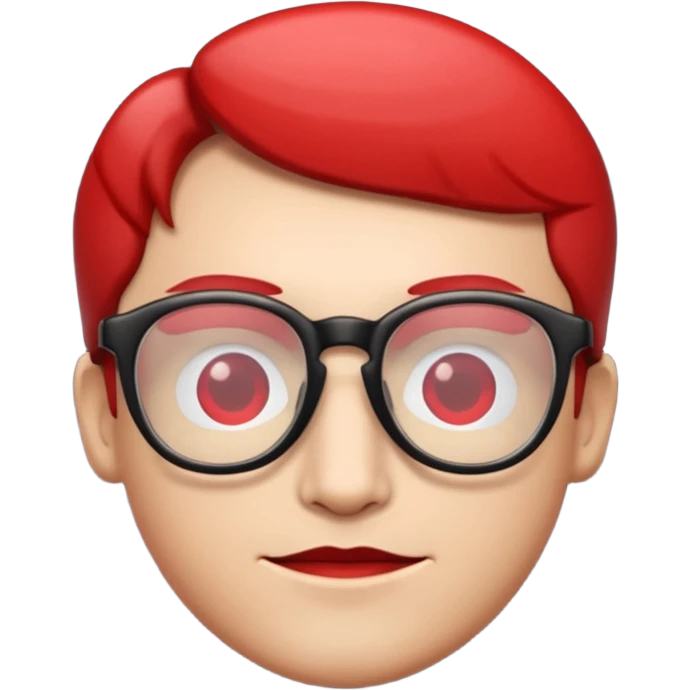 Red Glasses with subtle shine and curved frame edges. emoji