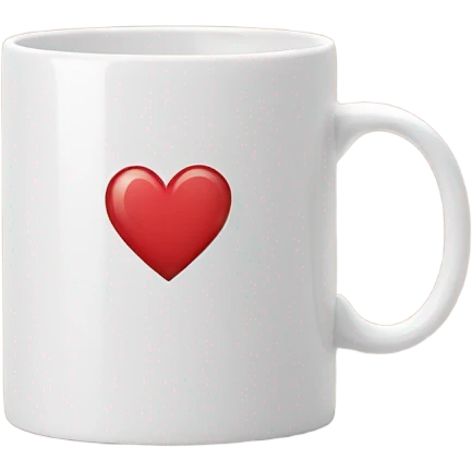 Cartoon coffee mug with heart emoji
