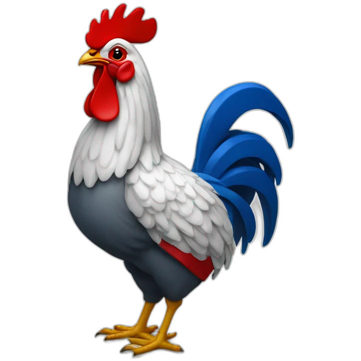 Un coq avec le drapeau français emoji