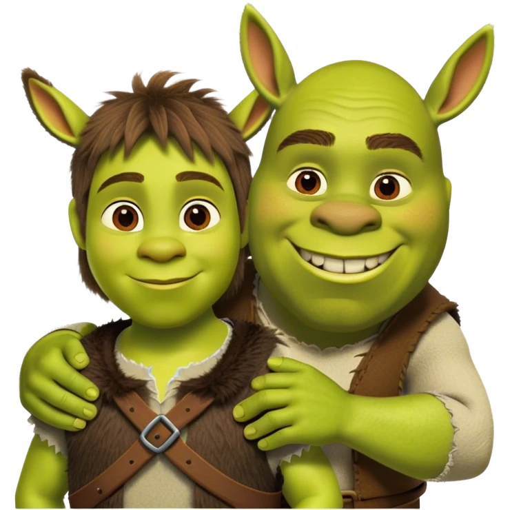 Шрэк и ослик emoji