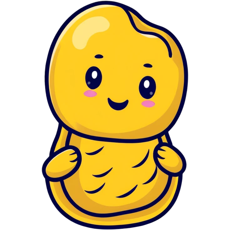 cute peanut character with happy face emoji