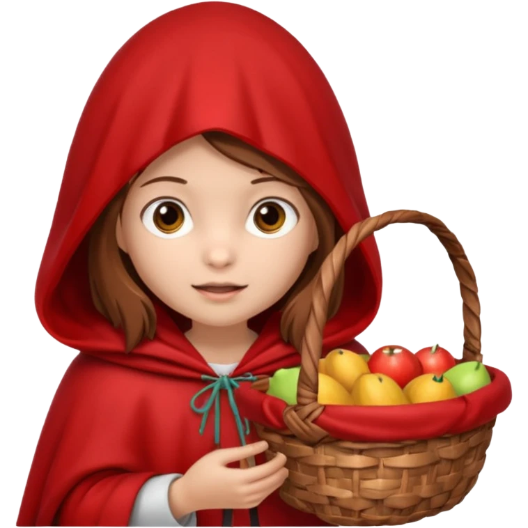 little red riding hood with brown hair 10 years old emoji