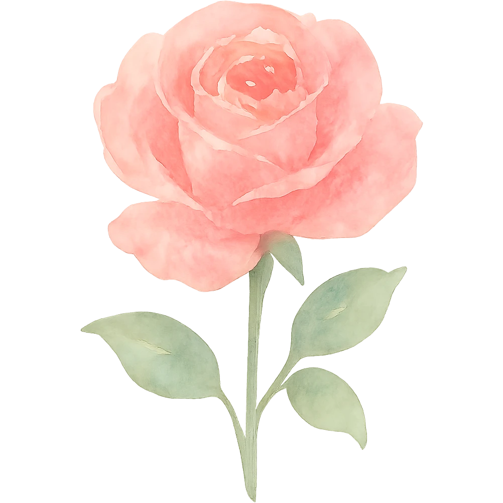 rose painted with watercolor, soft color transitions emoji