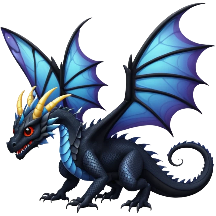 black dragon with butterfly wings emoji