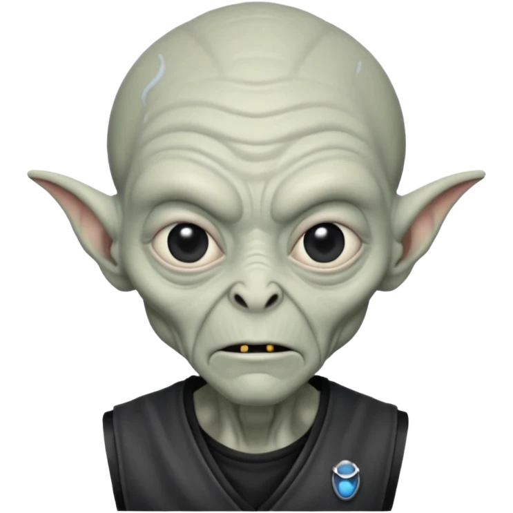 an old alien with black vest emoji