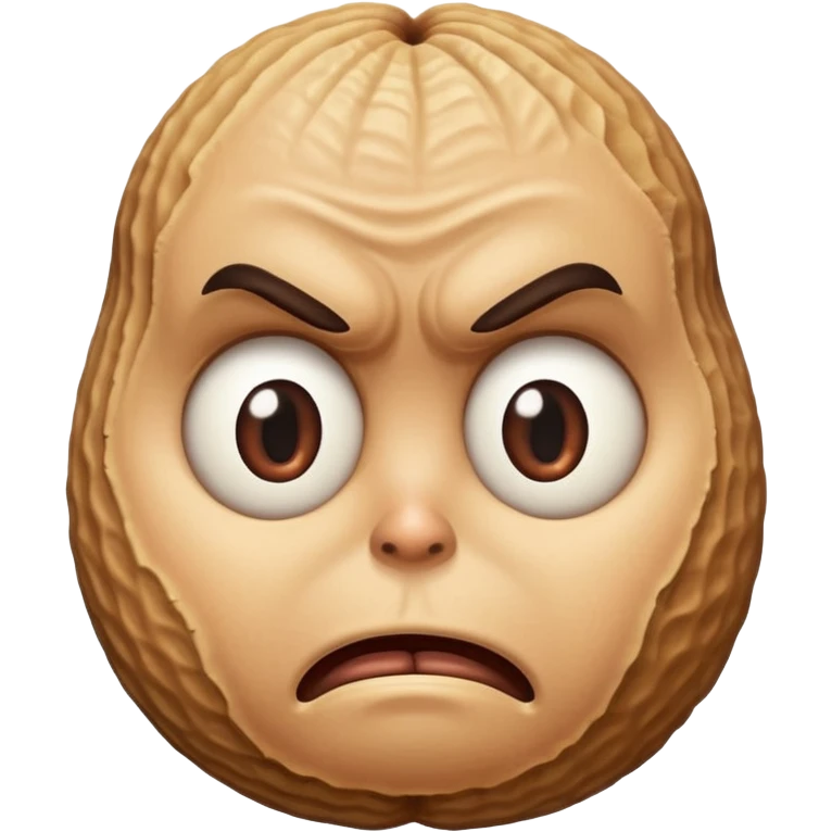 Peanut that has an angry face emoji