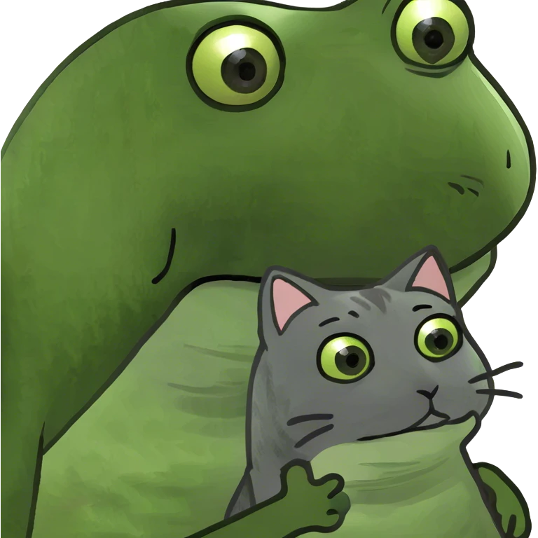 Frog with cat grey emoji