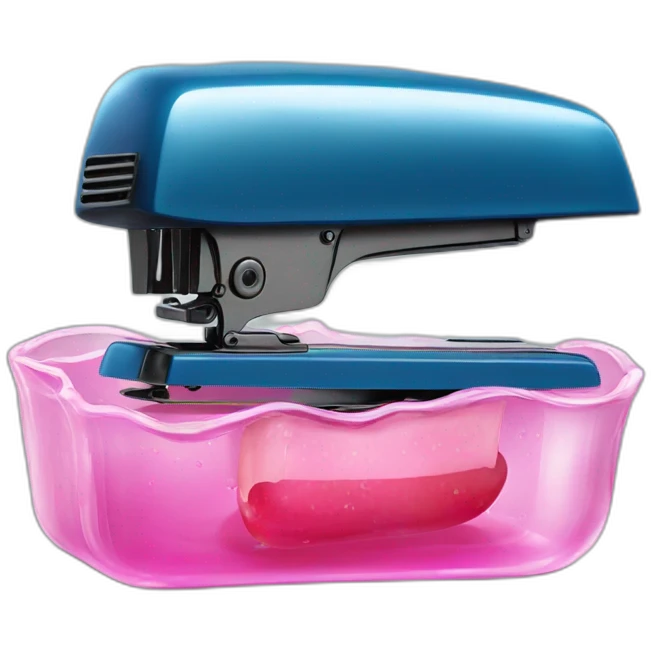 stapler floating inside jelly emoji