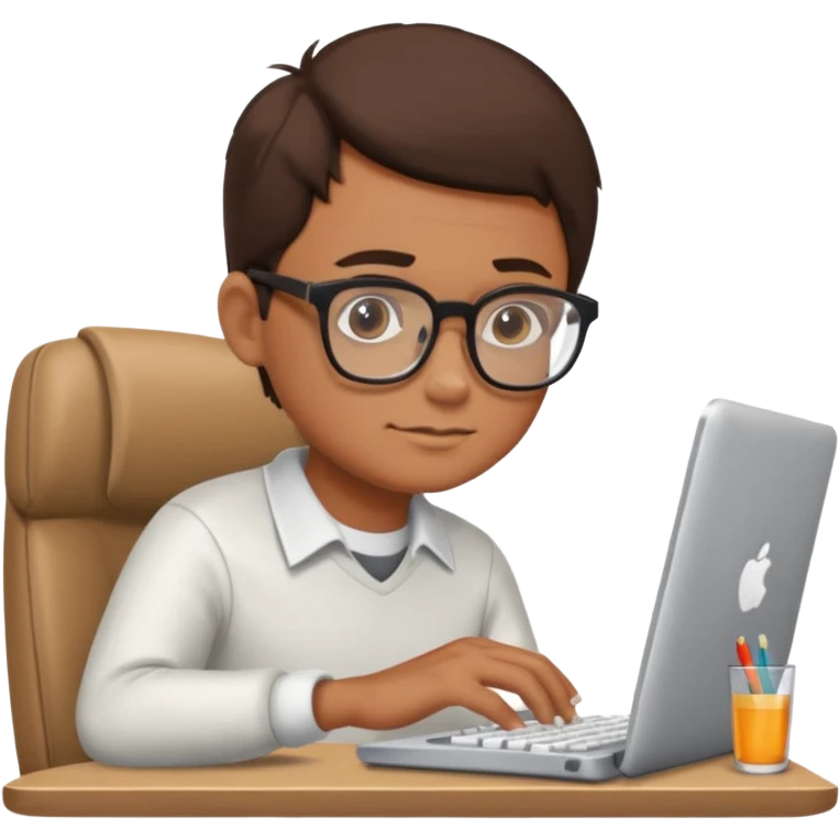 Sitting at computer working emoji