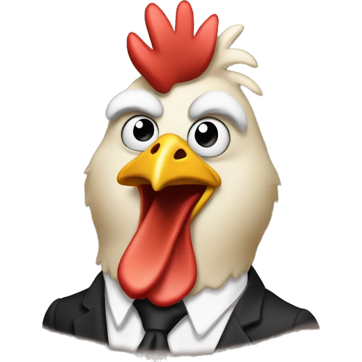 A chicken whose dapper af funny emoji