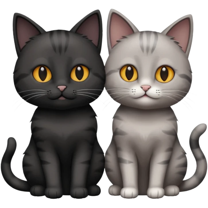 You can make an emoji of two cats looking at each other, one black and the other gray. emoji