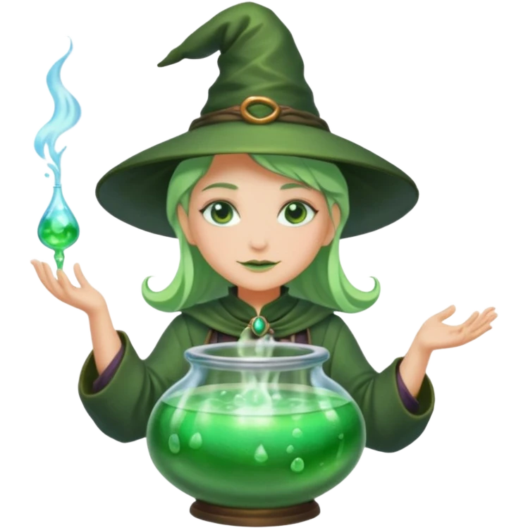 green witch cooking potion emoji