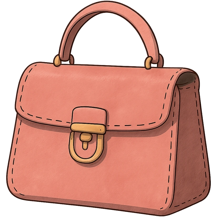 ghibli style pink designer purse emoji