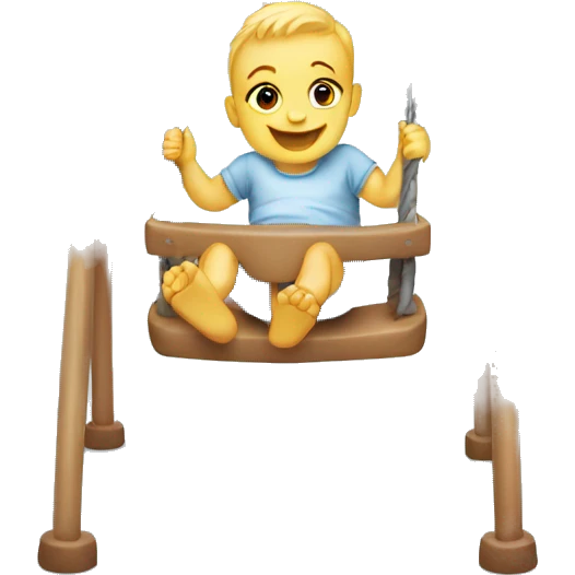 Baby swing with baby  emoji