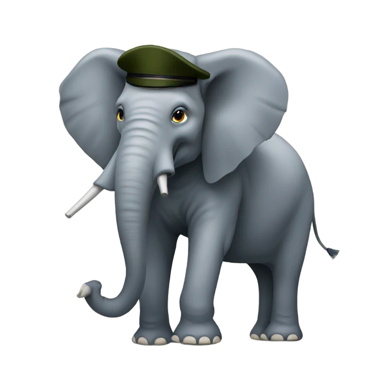 elephant in military emoji