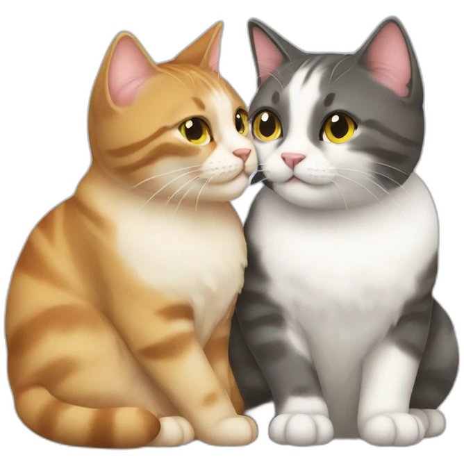 cat loving another cat emoji